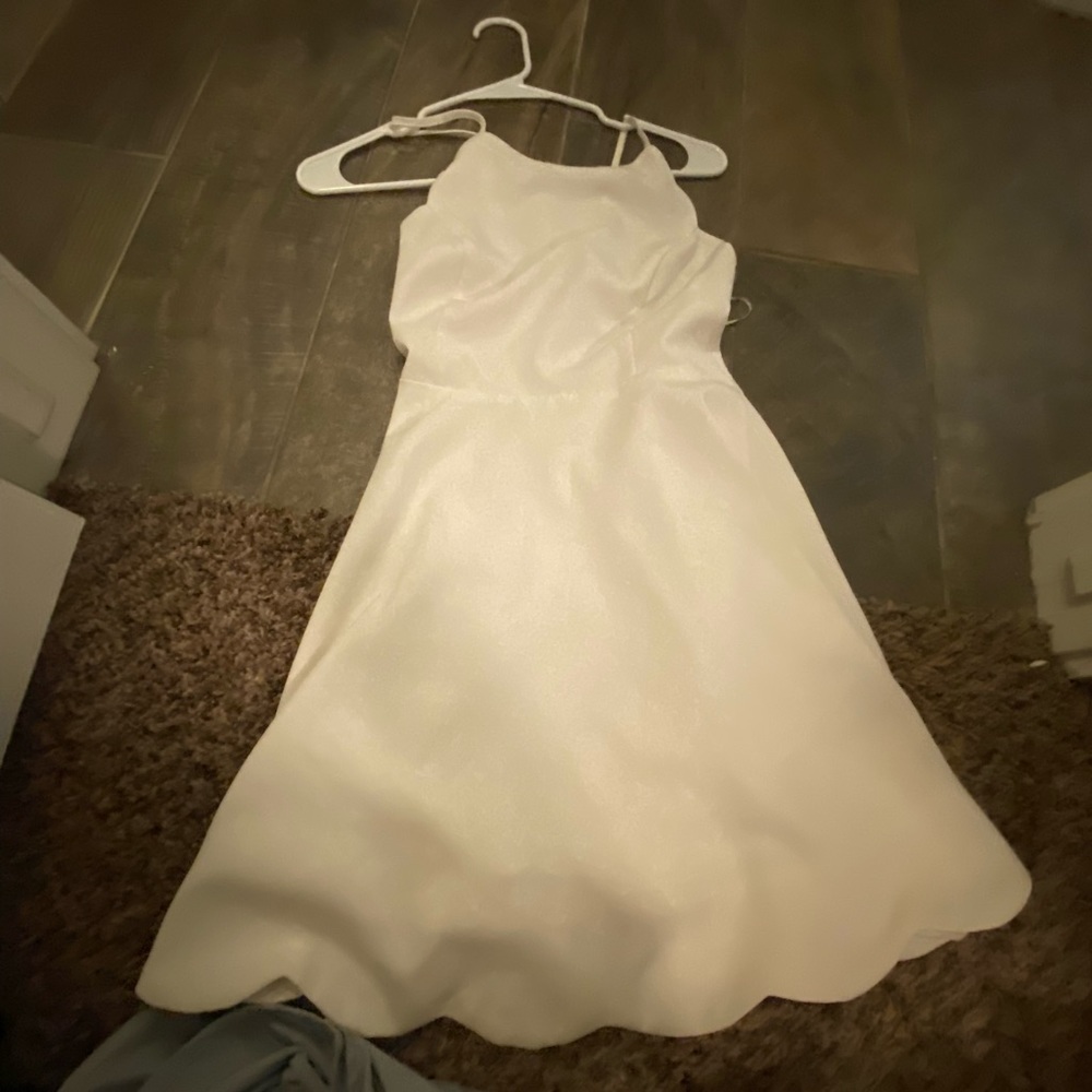 White Scallop Dress